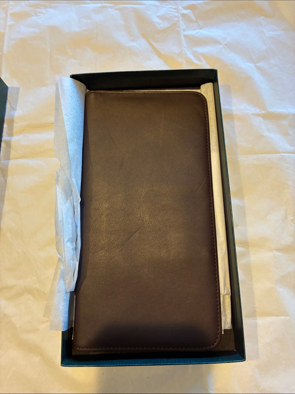 Unused Brown or Burgundy Leather Travel Card & Key Holder